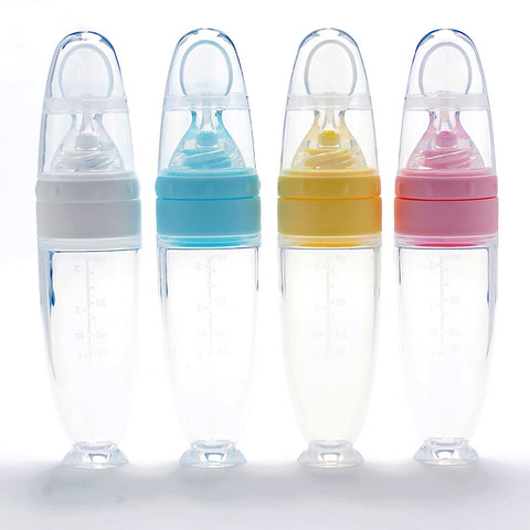 Silicone Rice Cereal Bottle Baby Food Supplement Spoon Sucker