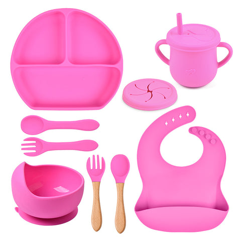 Silicone Solid Color Babies' Tableware Set